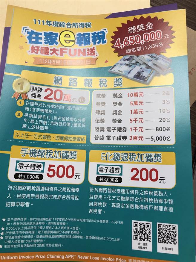 今年申报所得税抽奖内容(图／吴静君摄)
