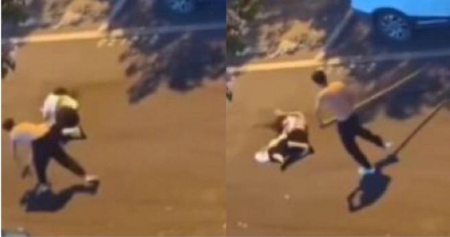 一名杨姓男子和刘姓女子酒后爆发肢体衝突，未料男方拾起长棍痛殴女方。（图／翻摄自微博／说好的5872）