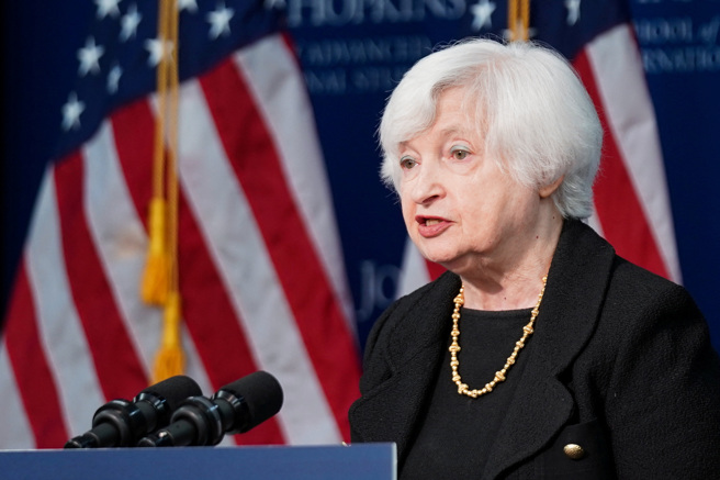 美国财政部长叶伦（Janet Yellen）。（图／路透社）