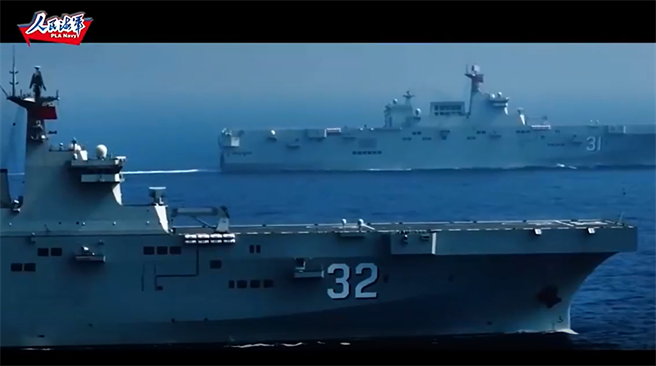 共军海军22日发布官方宣传片《蛟龙行动》，陆媒认为藏有包含震摄台独等三大暗示。（截自共军海军宣传片）