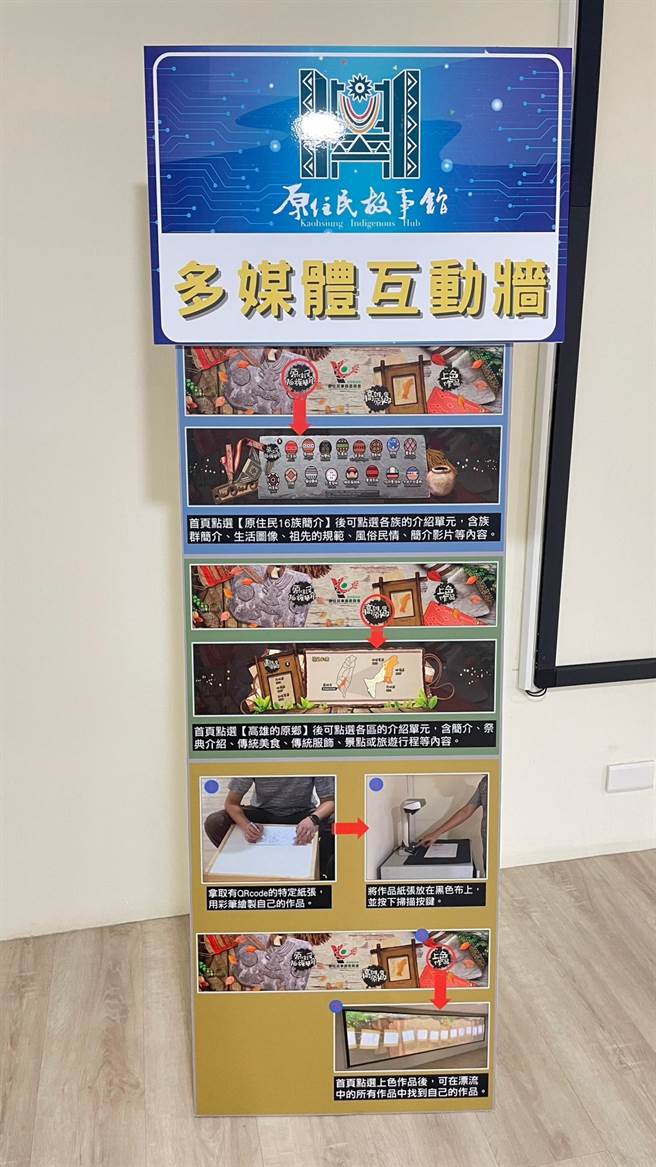 重新开馆的原住民故事馆，地下1楼规画图书区、儿童阅览与游憩空间、部落大学教室及高雄首座原住民数位文化学习中心。（林雅惠摄）