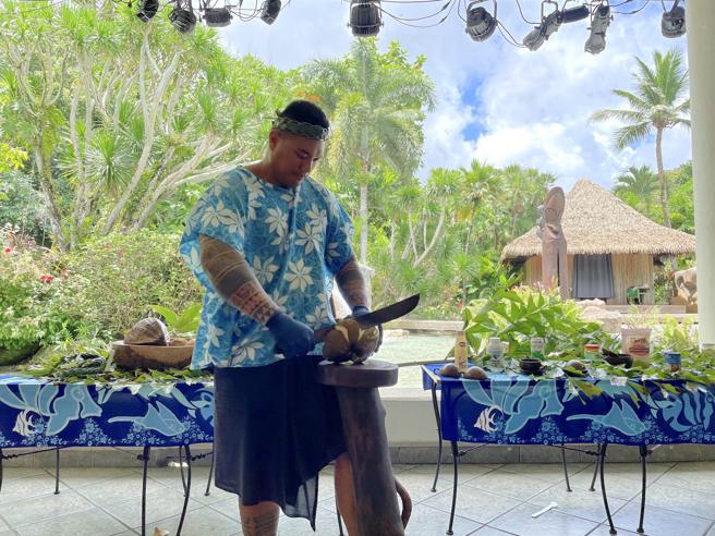 鱼眼海洋公园内可认识在地文化。（何书青摄）