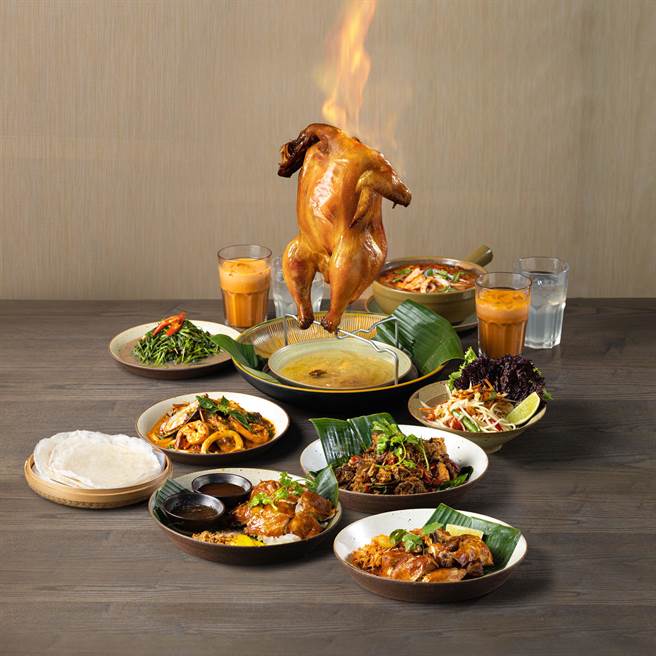 路易莎咖啡集团旗下泰国料理「初泰PIKUL」母亲节檔期推出新品「泰式风味 烤鸡三吃飨宴」，平日晚餐时段及假日全天候供应。（路易莎提供）