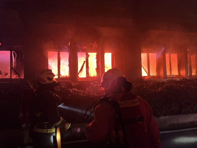 调查局惊传失火。（民眾提供）