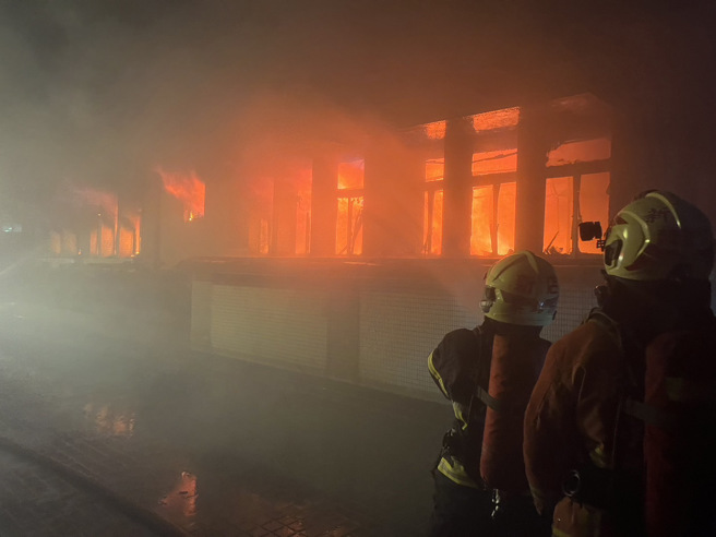 调查局廉政大楼火警。（民眾提供）