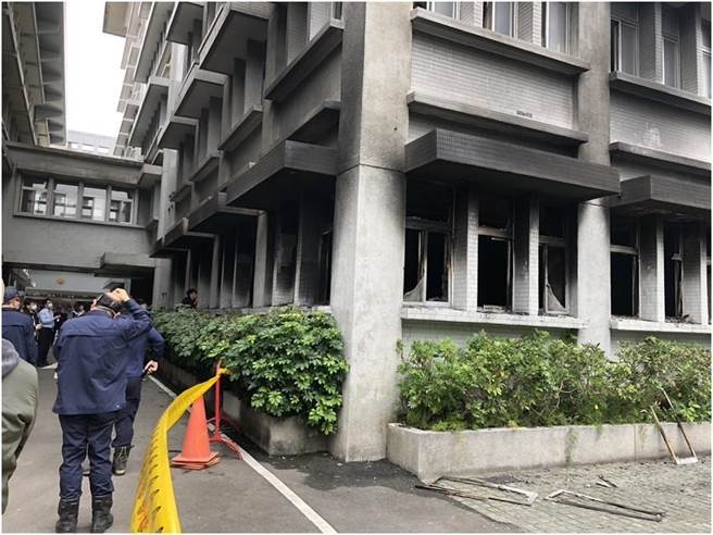 调查局廉政大楼火灾后现场状况(调查局提供)