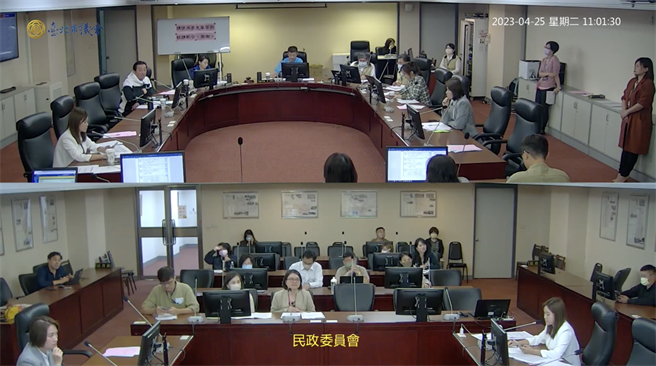 台北市议会民政委员会今审查敬老卡点数累计使用相关议案。（截自台北市议会直播）