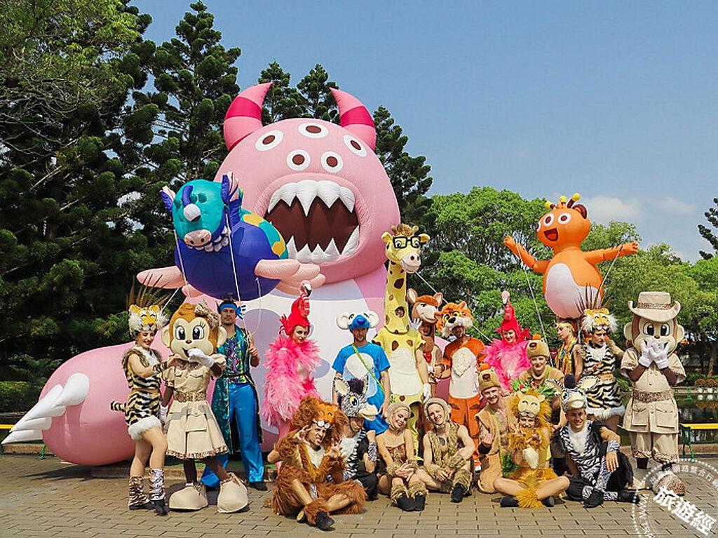 六福村新一季動物派對，首次加入繽紛外星獸一起遊行嗨翻全場。(業者提供)
