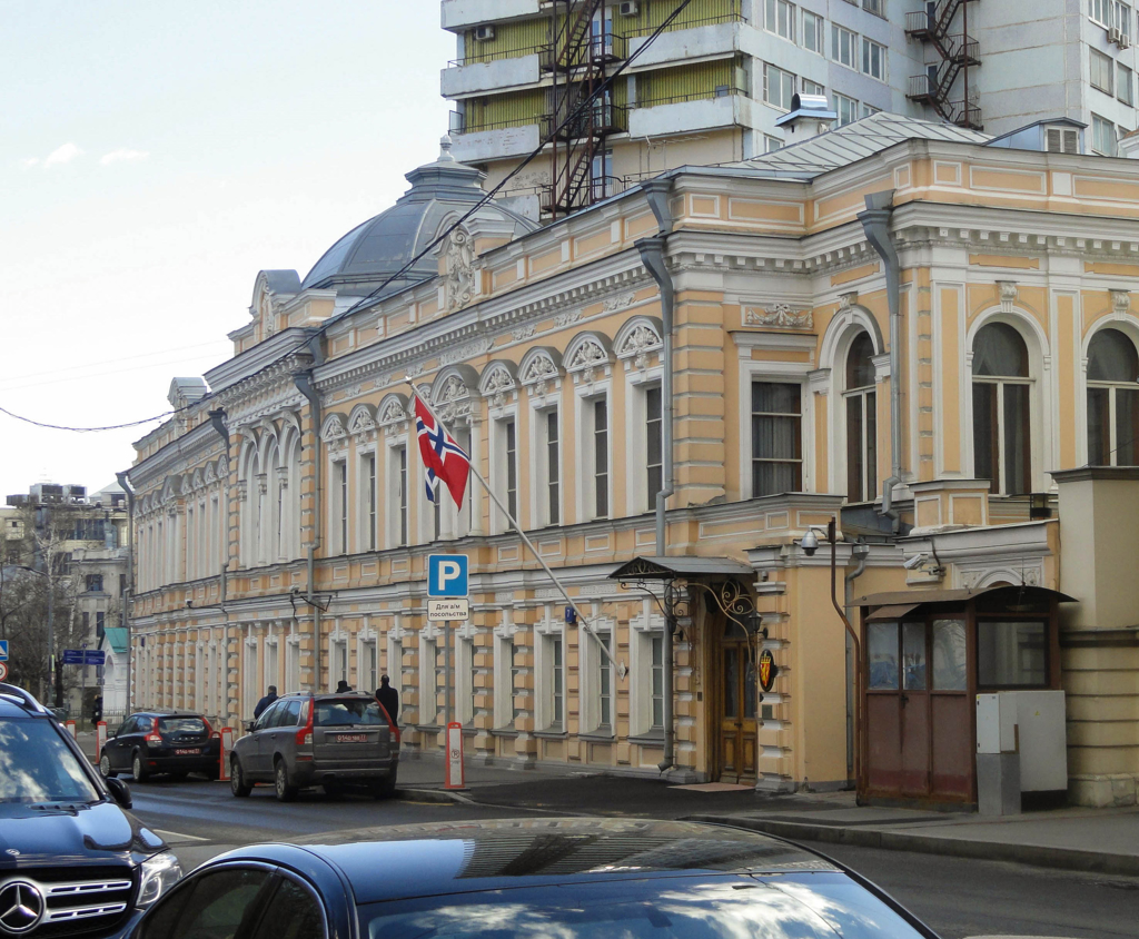 俄罗斯驱逐10名挪威外交官。图为挪威驻莫斯科大使馆。图/shutterstock(photo:ChinaTimes)