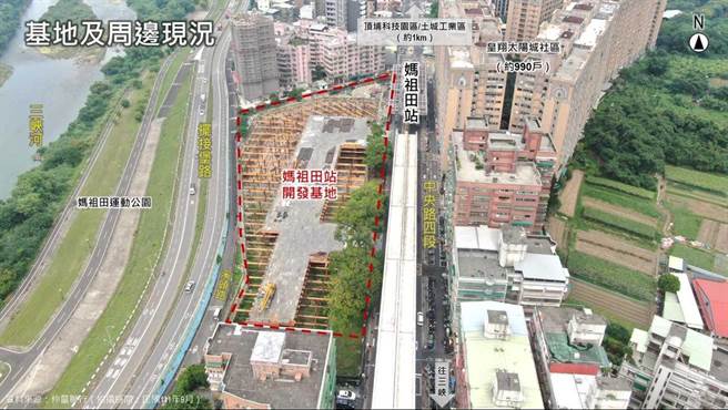 新北市捷运局今举行捷运三莺线妈祖田站捷运开发案招商说明会，市府预估投资金额约46亿元，将来可兴建2万1400坪的捷运共构大楼。（捷运局提供）