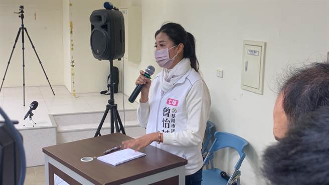 市议员曾怡芳表示，希望要规画施工时周遭安寧的维护。（徐佑升摄）