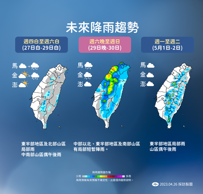 氣象局分析未來天氣。（氣象局提供）