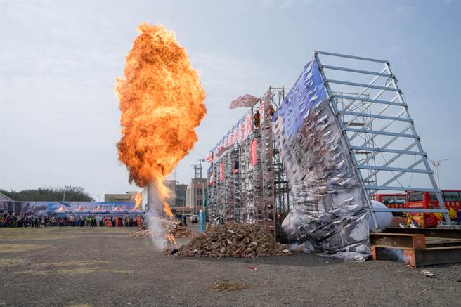 新竹市民安9号演习以战争灾害为主轴，逼真呈现战灾现场。（新竹市政府提供／王惠慧新竹传真）