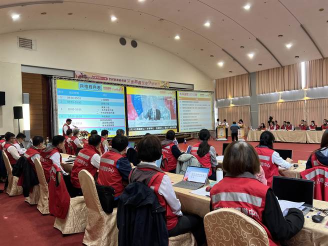 民安9号演习上午在北区区公所办理兵棋推演。（王惠慧摄）