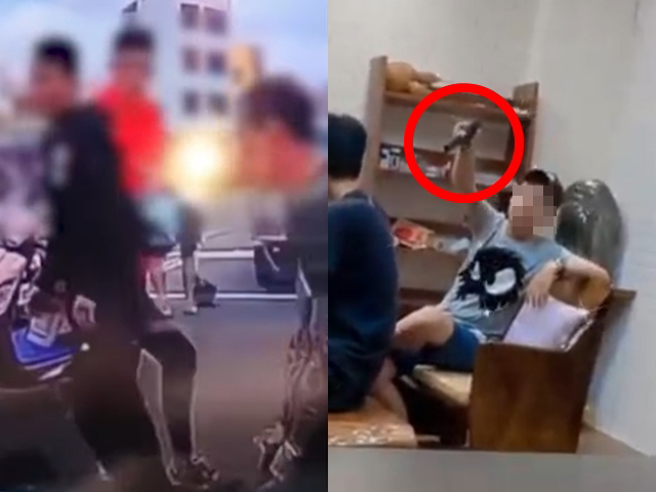 王嫌的Instagram限时动态中，还出现一名友人嚣张拿出疑似枪只的物品并高举空中；此外观察王男的贴文，常秀出整堆钞票炫富，作风相当高调。（翻摄照片、当事人IG）