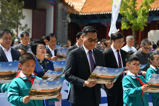 2023年海峡两岸孔子文化春会在济南府学文庙启动，两岸连线共襄盛举。（图旺北金津提供）