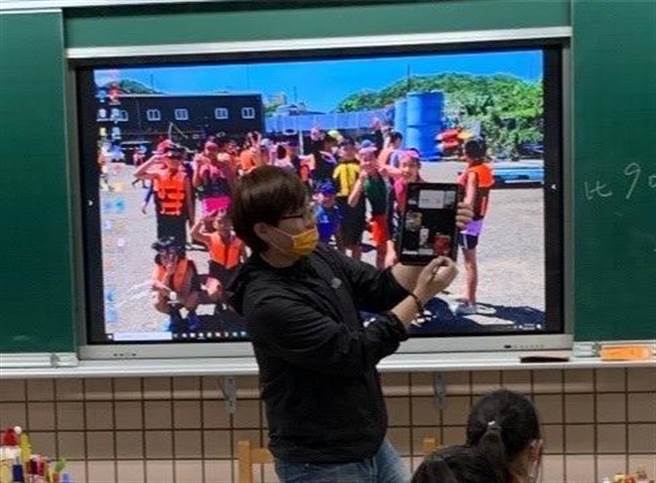 ▲电子白板还能搭配平板，创造更多元学习方式。（基隆市政府提供／徐佑升基隆传真）