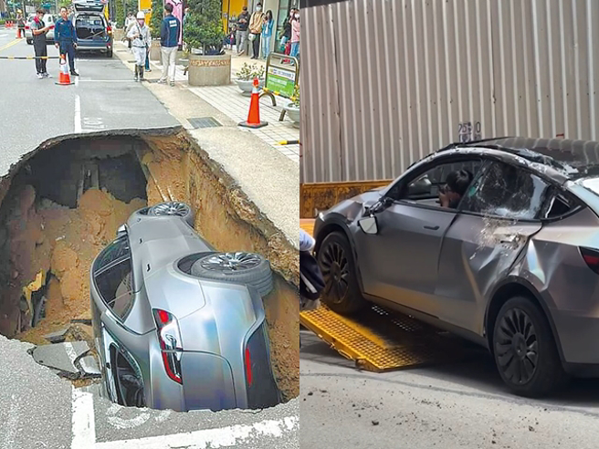 特斯拉车主事后出面说建商、市府、民代至今没有一方曾联繫他，也造成他内心恐惧，忧郁、恐慌症復发，须吃药才能入睡。（翻摄画面）