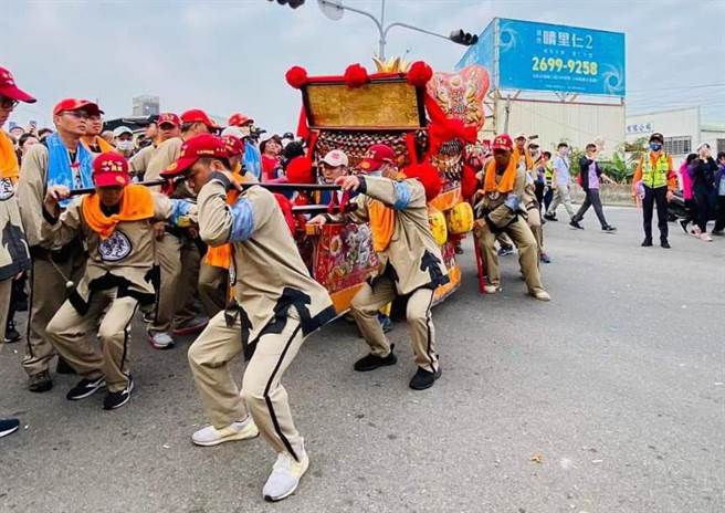 大甲妈祖遶境回銮速度超前，6时30分抵达福兴宫。（福兴宫提供／陈淑芬台中传真）
