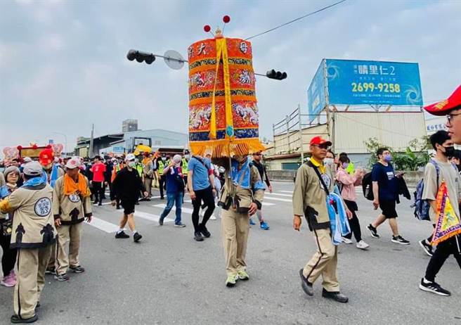 大甲妈祖遶境回銮速度超前，6时30分抵达福兴宫。（福兴宫提供／陈淑芬台中传真）