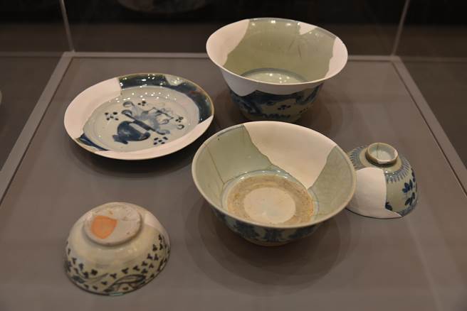 北港文史耆老林永村收集的古笨港文物之一，他全数捐给云林县府研究，目前在北港文化中心展出。（周丽兰摄）