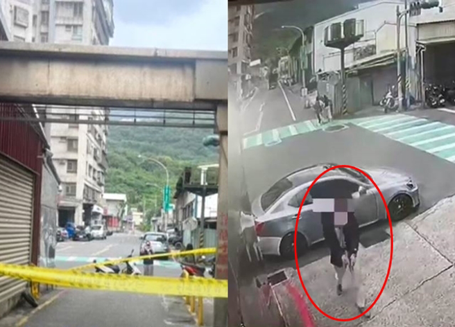 八里35岁杨姓男子疑似因为债务纠纷，在自家门口遭人连开两枪，造成大腿遭流弹划伤。(图/中天新闻、黄敬文翻摄)