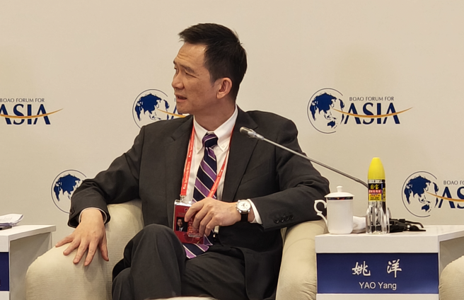 北京大学国发院院长姚洋认为，现在全球产业链、供应链进入洗牌时刻，在未来10至20年内，中国不会失去「世界工厂」头衔。（图／博鳌亚洲论坛）