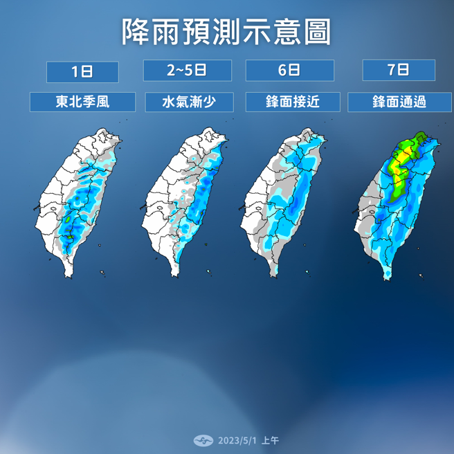 气象局预测未来天气。（气象局提供）