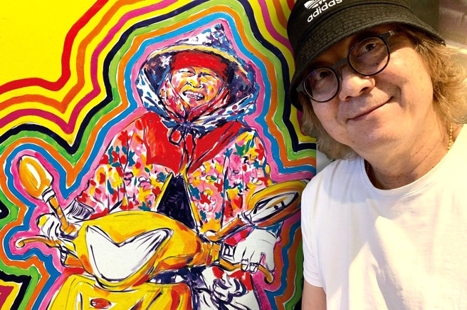 戴斗笠、裹着层层布纱防晒，是彰化二林的小麦农标准工作打扮。（图∕纪渊字提供）