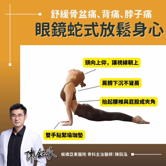 眼镜蛇式运动。(图/医师陈钰泓提供)