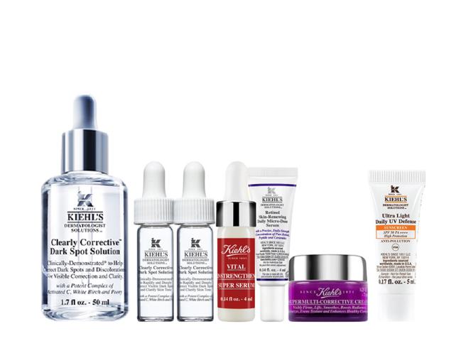 新光三越beautySTAGE美丽台－KIEHL’S嫩皮精华发光组，特价57折3550元。（新光三越提供）