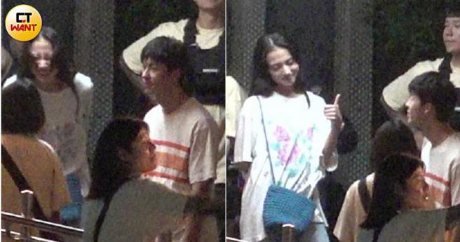 许光汉跟日本女星清原果耶一起拍戏，虽然语言不通，但两人相处看来十分融洽，清原还被逗得笑得十分灿烂，向许光汉比大拇指。（图／本刊摄影组）