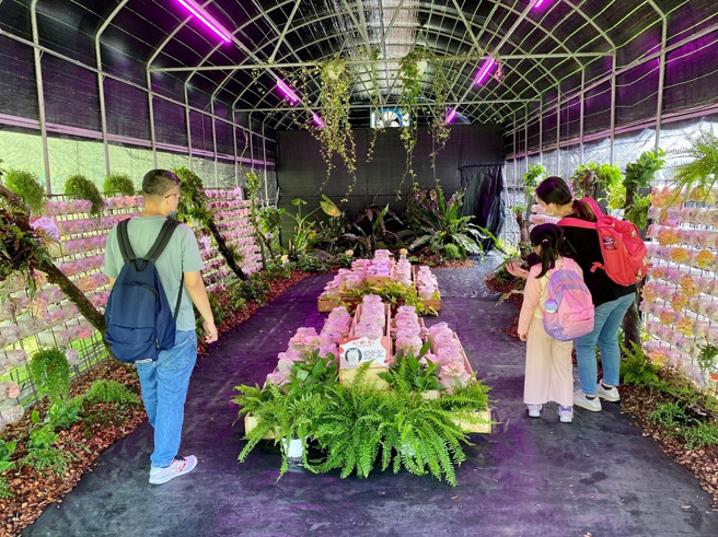 农业实验学校中的温室及可食地景等，让民眾走进展区实际体验，现场更有各色农产品等，民眾可至绿博现场购买试吃。(图/宜兰县政府提供)