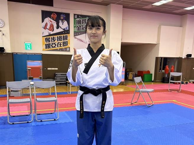 长相甜美可爱的基隆女中简湘玲入选跆拳道国手，将于今年8月代表国家出赛世大运。（基隆女中提供／张志康基隆传真）