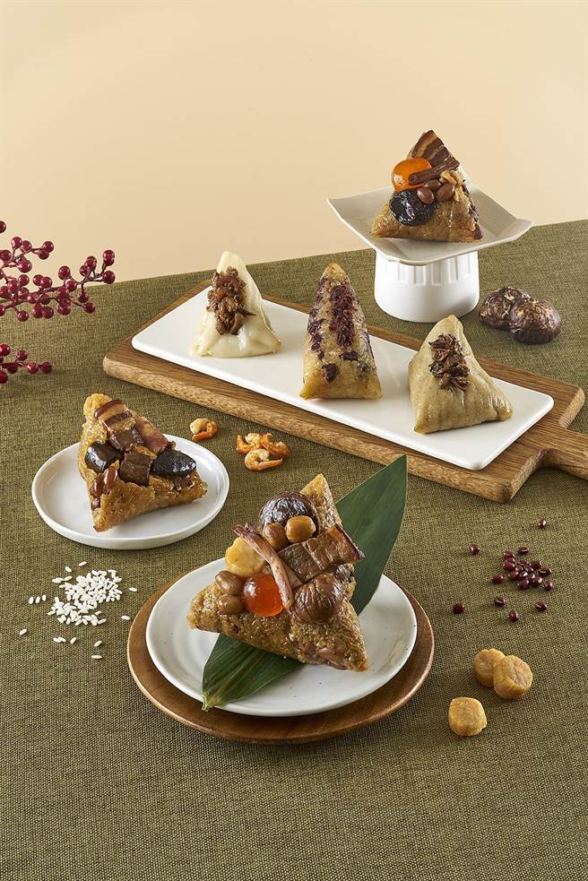 「六元及第端午禮盒」集結往年端午節熱銷口味的粽子6入，早鳥優惠價899元。 (凱撒飯店連鎖提供)