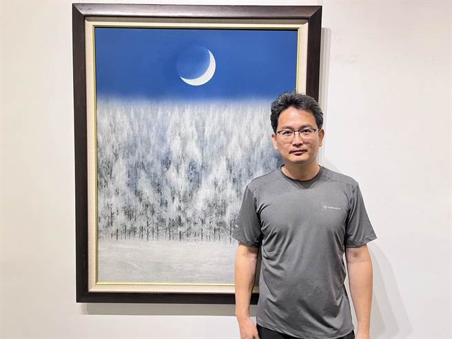 林必强的胶彩画风景，舍其外象得其真景，安然恬静淡然无为独具风格，开创当代胶彩画风景的新样貌。（新竹县府提供／邱立雅竹县传真）