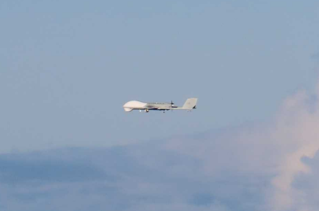 有「陆版死神无人机」之称的BZK-005长程无人侦察机3日顺时钟绕台一圈。（示意图／日本防卫省统合幕僚监部）