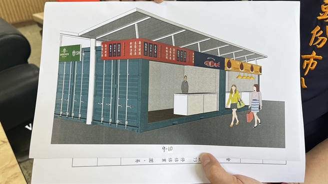 头份市公所筹备的公11临时市场，是採货柜摊位。（谢明俊摄）