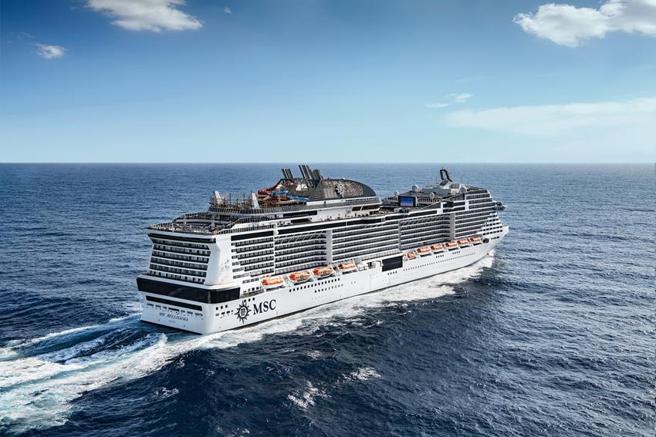 全球第三大邮轮MSC地中海邮轮集团旗下「MSC地中海荣耀号」预计2024年进军台湾市场，并推出「基隆－那霸」双母港航线。（图／MSC地中海邮轮提供）