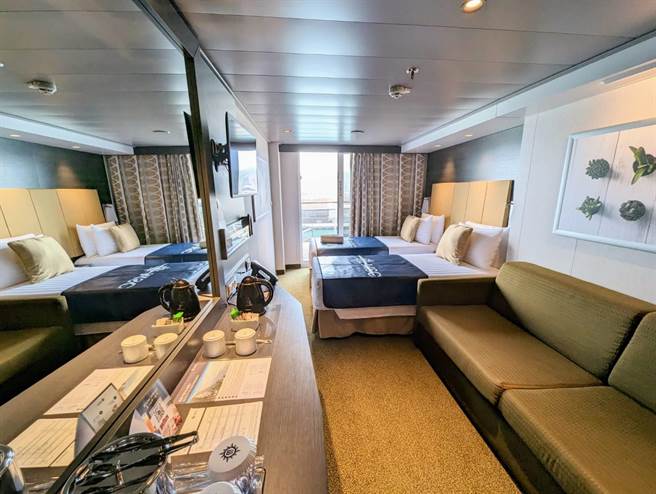 MSC地中海荣耀号船内有着豪华的内装、舒适的空间，以及多元化的游憩设施，从老到小都能在船上找到舒服的空间。（张志康摄）