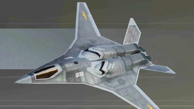 艺术家描绘的歼轰-XX战斗轰炸机渲染图，构图上是F-117隐形轰炸机与F-22隐形战机的混合体。（图／网路）