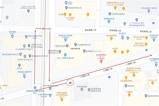 郭男一路逆向行驶，绕了一圈后遭警方拦下。（翻摄照片／林郁平台北传真）