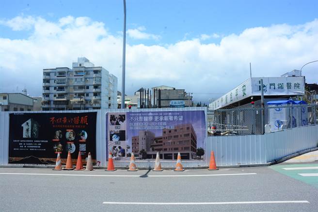 门诺医院在美崙田径场对面兴建「健康管理中心大楼」正动工中。（王志伟摄）