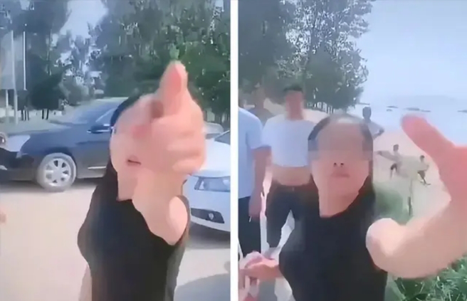 江苏一名女驾驶逆向超车，导致现场百辆车被卡死，但本人却理直气壮，还呛「有种砸我车」。(图／bilibili)