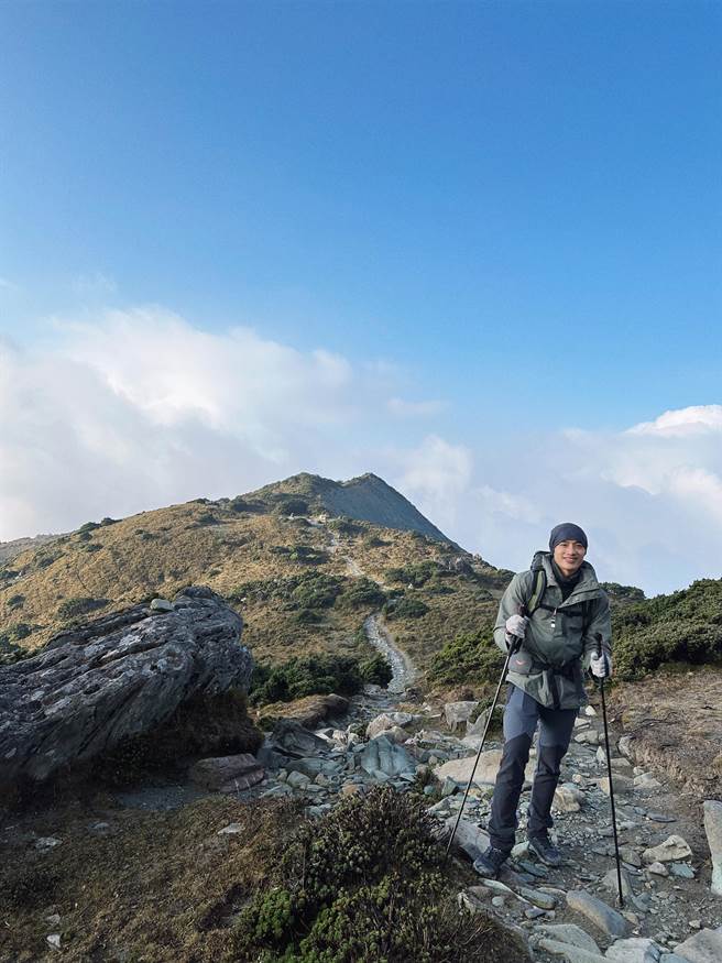 陈泽耀完成登山行程后，就要在台湾拍戏上工了。（陈泽耀提供）