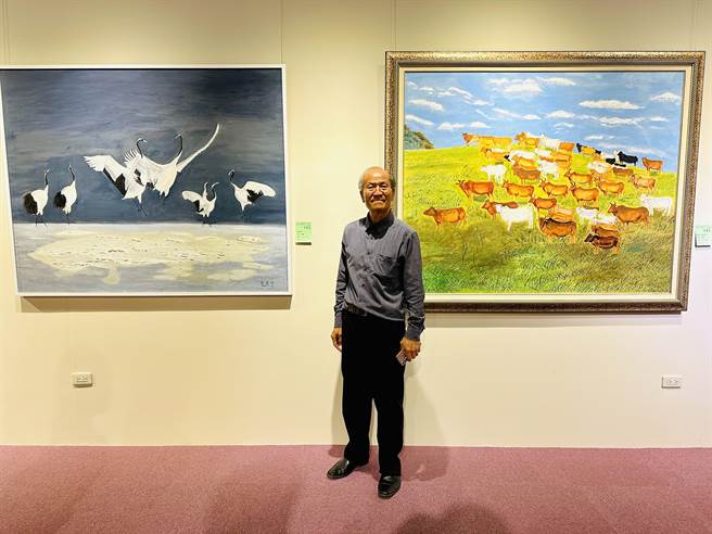 天雕大师白沧沂，首度举办油画展。（廖志晃摄）