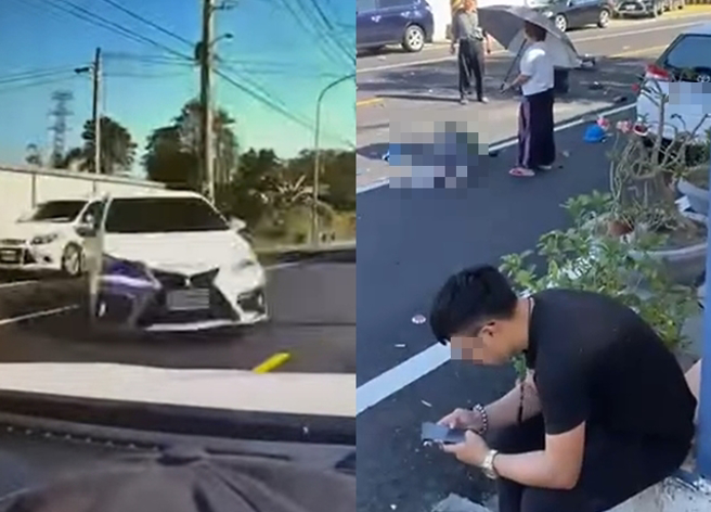 八军团下士撞死2女，蹲路旁「滑手机抽菸」，检方复讯后10万元交保。（翻摄自记者爆料网）