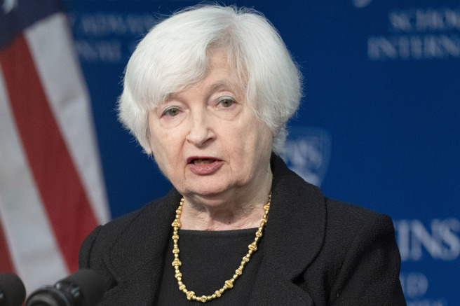 美国财政部长叶伦。（图／路透社）