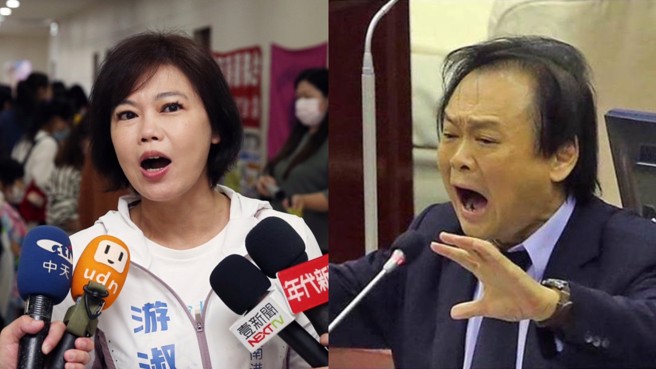 国民党台北市议员游淑慧（左）3日宣布退出港湖立委初选，随即有人点名她挑战士林大同区出线的绿营战将王世坚（右）。（中时资料照合成）