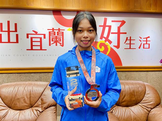 宜兰田径好手陈洁安，首次出征国际赛事就获得银牌，非常不简单。（吴佩蓉摄）